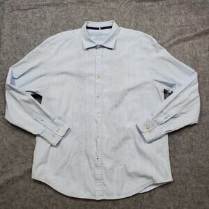 Tommy Bahama Shirt Mens Extra Large‎ Denim Embroidered Button Front Long Sleeve
